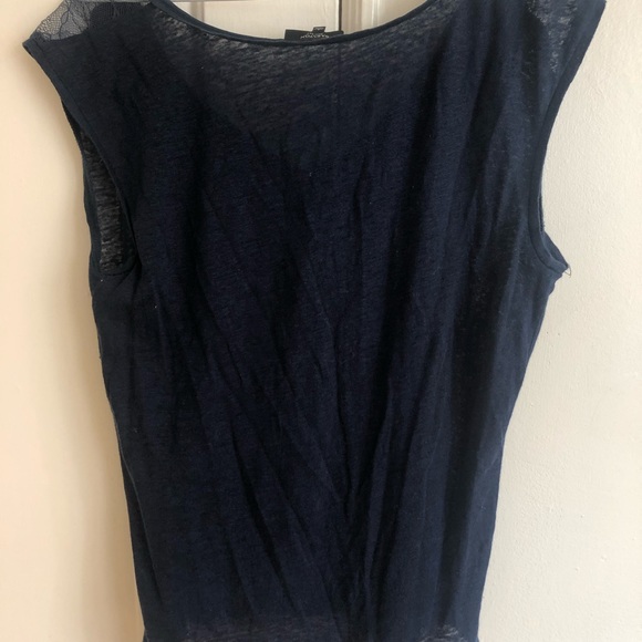 Aritzia (Babaton) Navy Blue Silk Lace Top - Size S - Picture 4 of 6